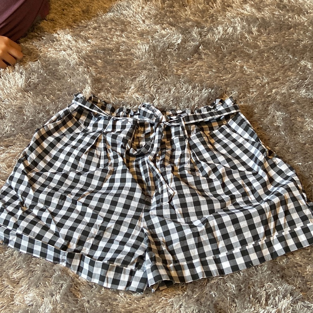 Black and white checkered shorts